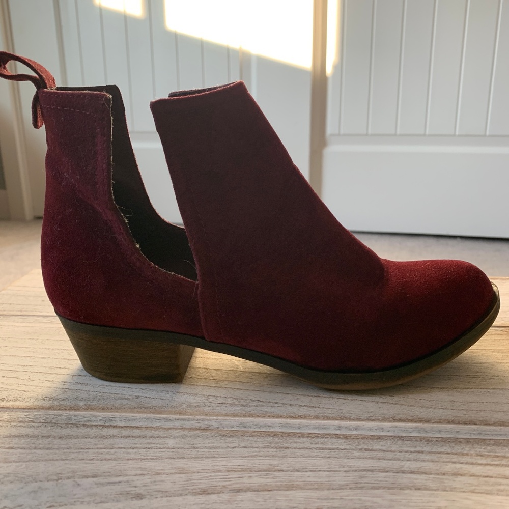 Red Wine Suede Booties